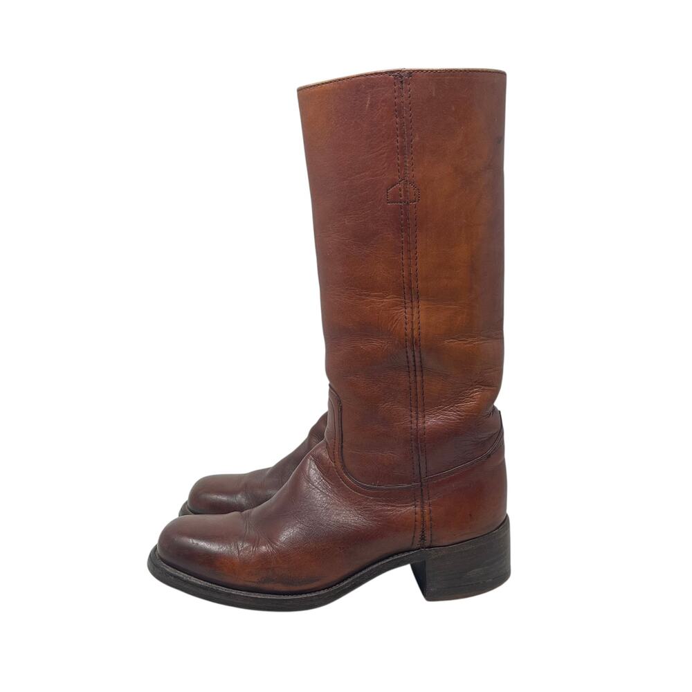 Vintage 1970s FRYE Black Label Campus Boots - Brown/Mahogany - Made in USA - 9D